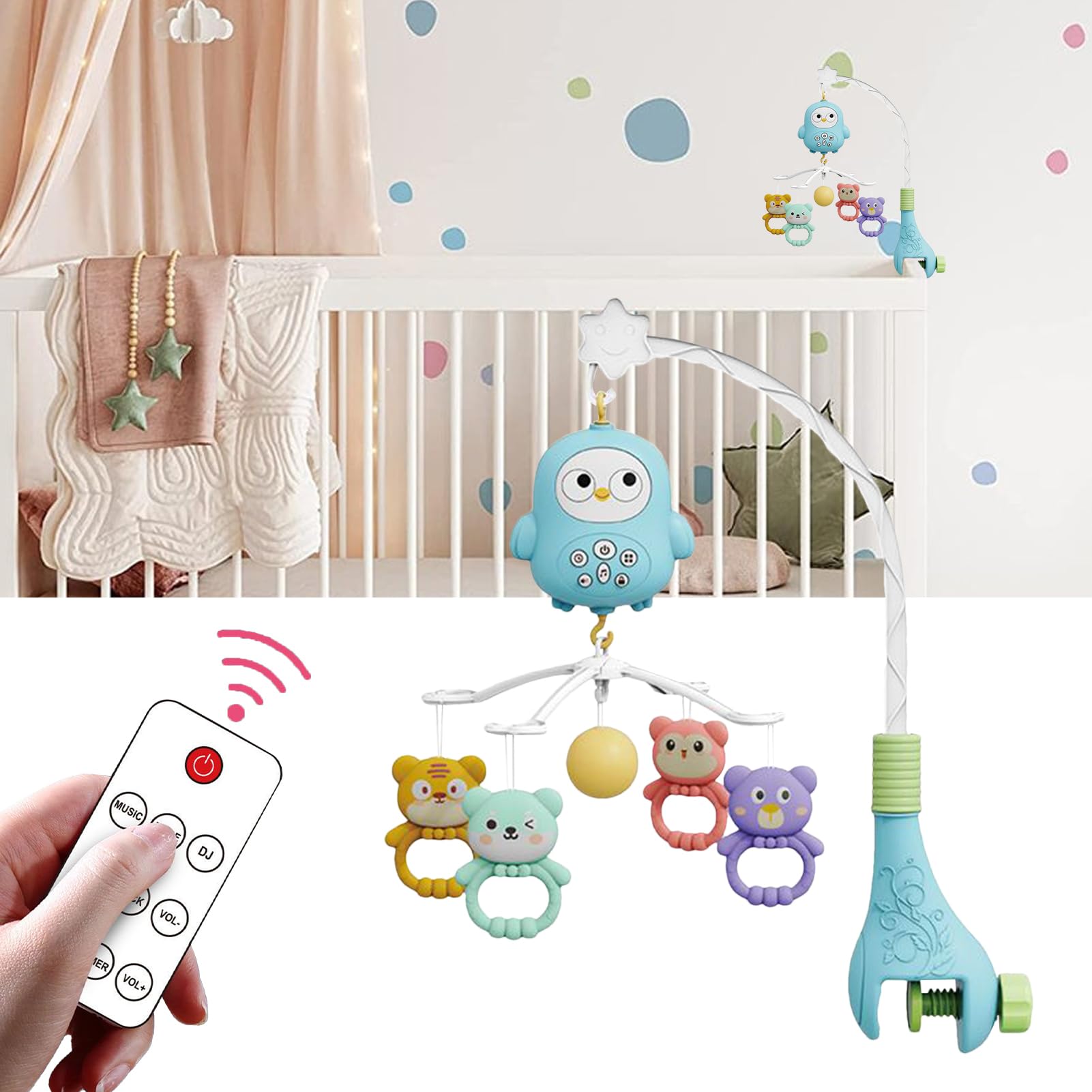 Mobili per Culla Carillon Musicale per Lettino con Melodie | Sonaglio per Lettini Bambini Camera da e Soggiorno
