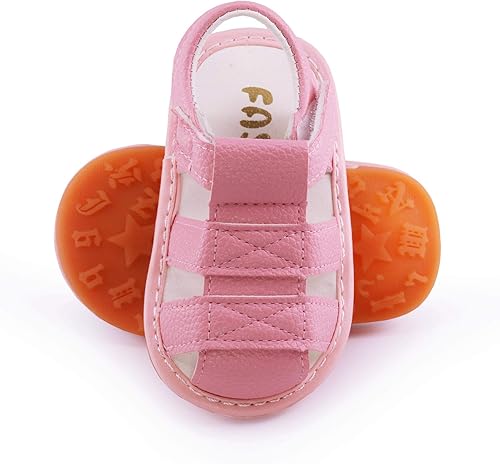 Miniatura 3 de WILLFUN Sandalias chirriantes de verano para bebé, niño, niña, suela de goma de primera calidad, puntera cerrada, antideslizantes, zapatos para