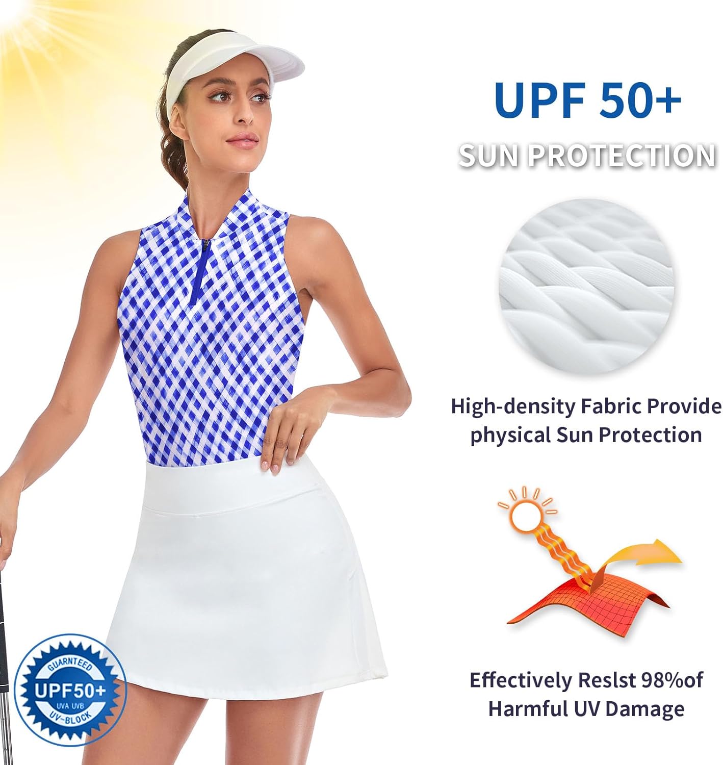 Women Racerback Sleeveless Golf Polo Shirts Collarless Tennis Tops Quick Dry Athletic Tank Tops - Image 4