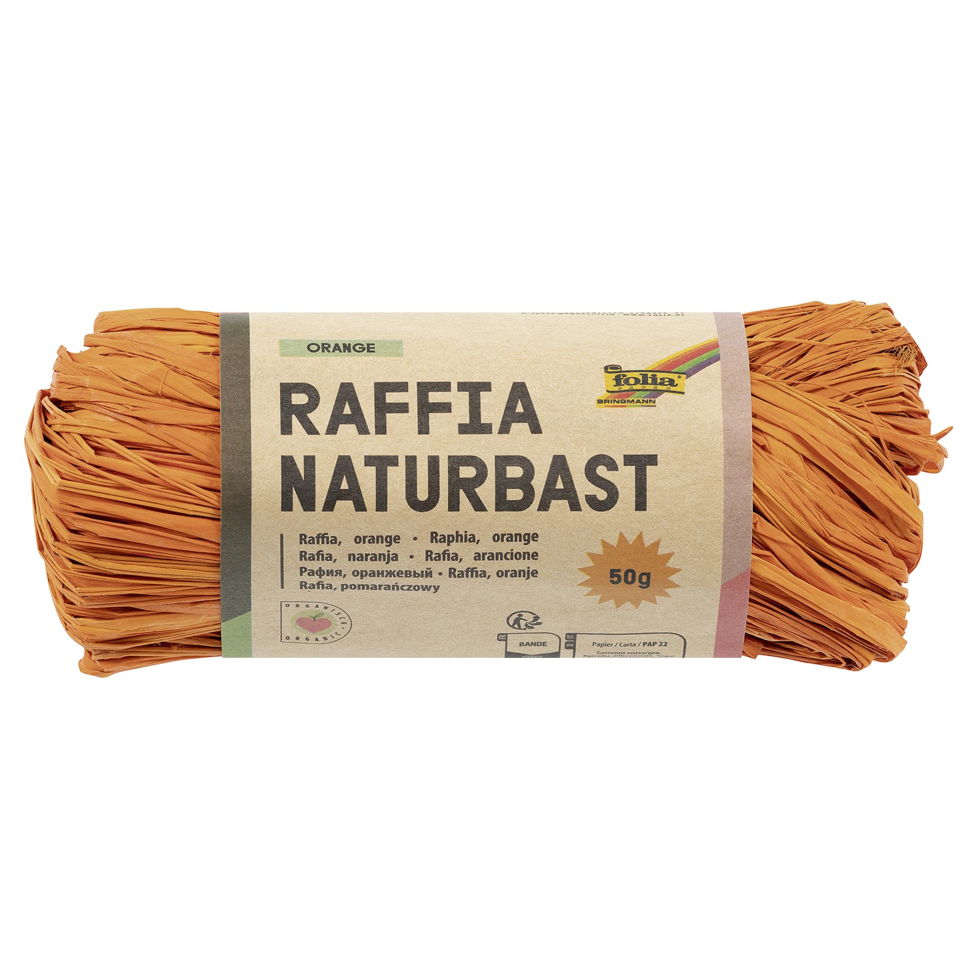 Folia Raffia Natural Raffia 50 g Orange