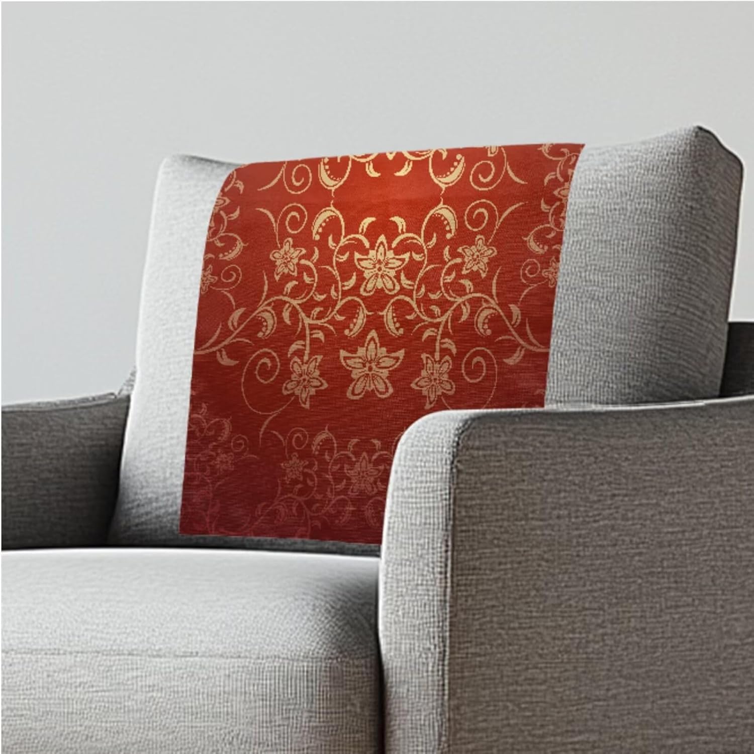 William Morris Fruit Small Recliner Headrest Cover 26x16 Inch Set of 3 - Easy to Install Polyester Slipcover Chair, Decoration & Non-Slip Design with Fixing Nails for Office/Home