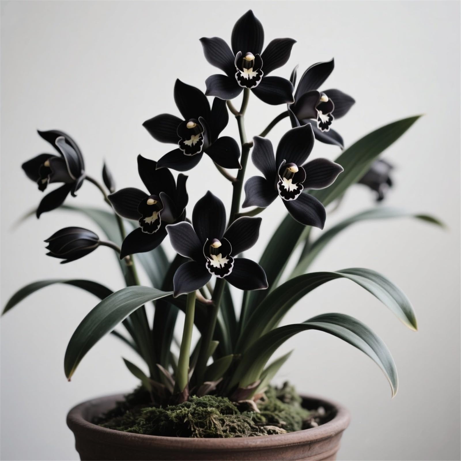 Fragrant Cymbidium Orchid&Indoor and Outdoor Potted Plants - Easy to Bloom/That Grow Fast/Golden Jade Carving/Garden-10bulbs-B