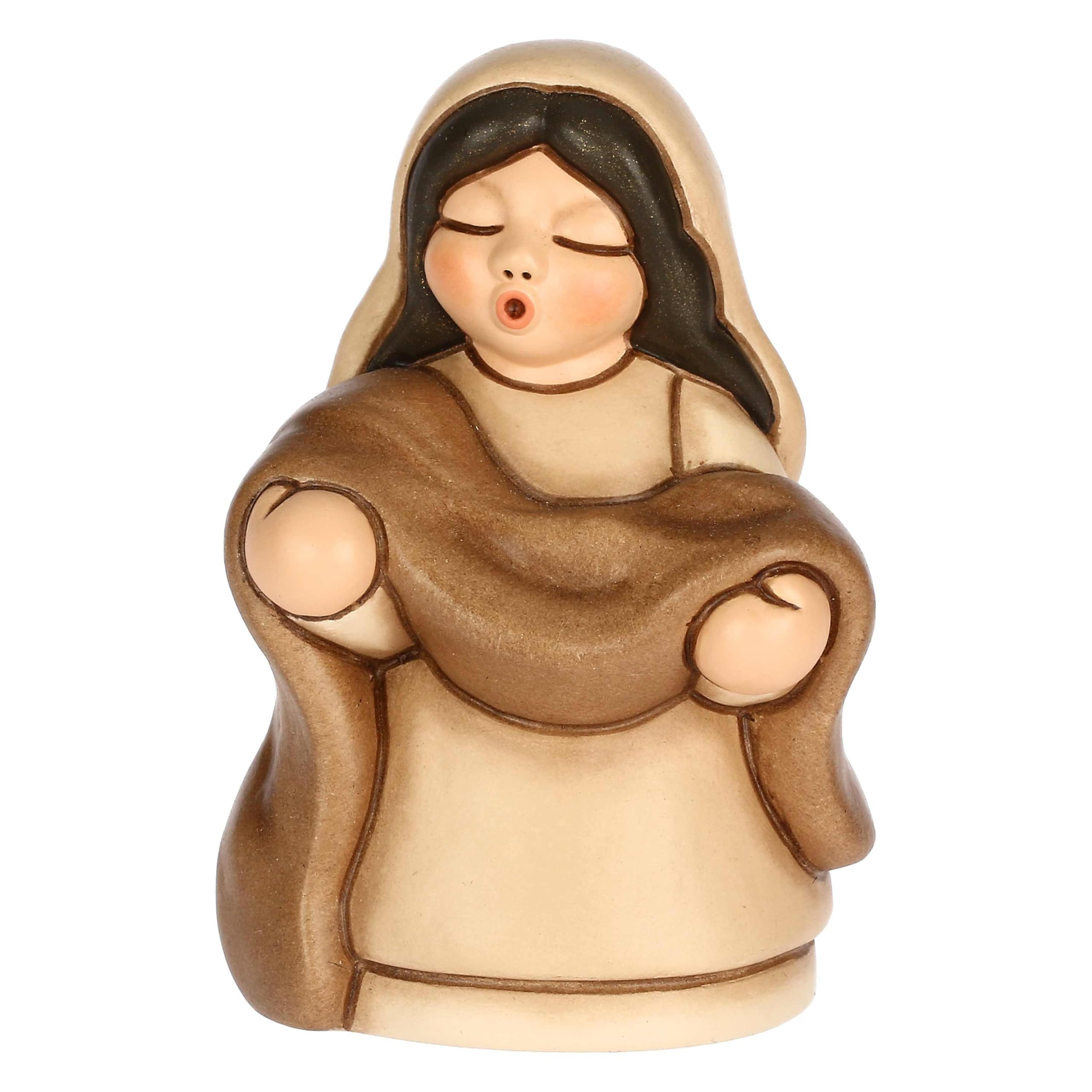 THUN, Vendor Beige Ceramic Fabrics, Classic Nativity Collection, Collectible Figurines, 5.4 x 4.3 x 8 cm