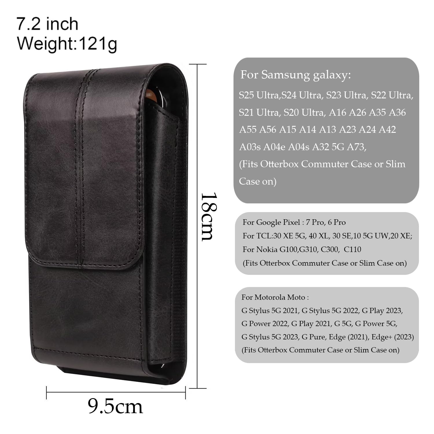 Etui kabura na telefon komórkowy ze skórzanym paskiem kompatybilne z Samsung Galaxy S25/S24/S23/S22/S21/S20 Ultra, uchwyt na pasek do telefonu komórkowego z klipsem i przegródkami na karty dla
