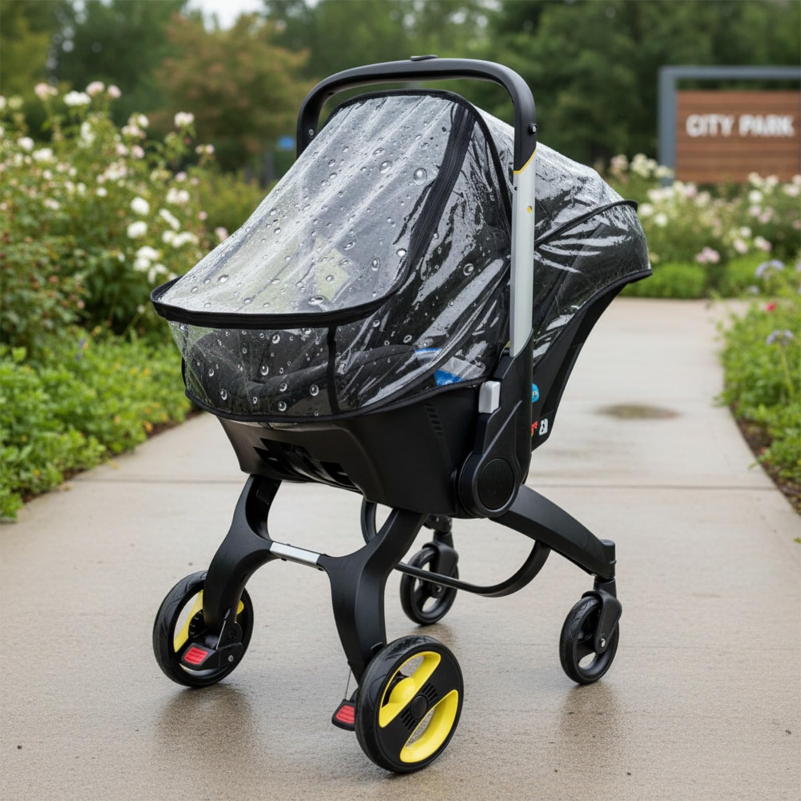 Rain Cover for Baby Stroller Pushchair rain Cover with Doona Stroller Universal pram rain Cover for Pushchair Pram Windproof Waterproof Travel Outdoor Use - Image 3