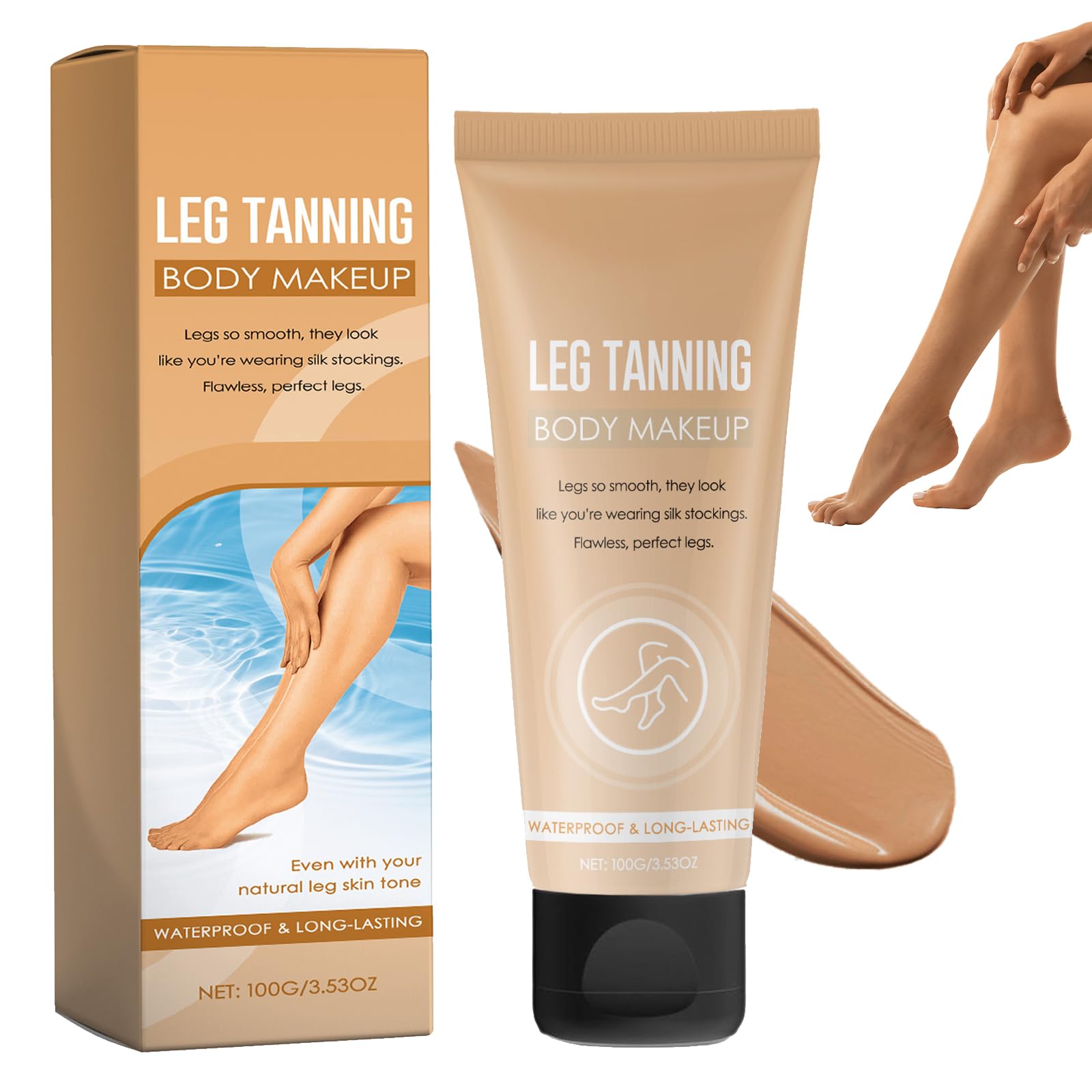 Trucco per gambe e corpo, impermeabile, senza trasferimento, correttore per il corpo, fondotinta impermeabile, perfetto per il trucco del corpo (100 g)