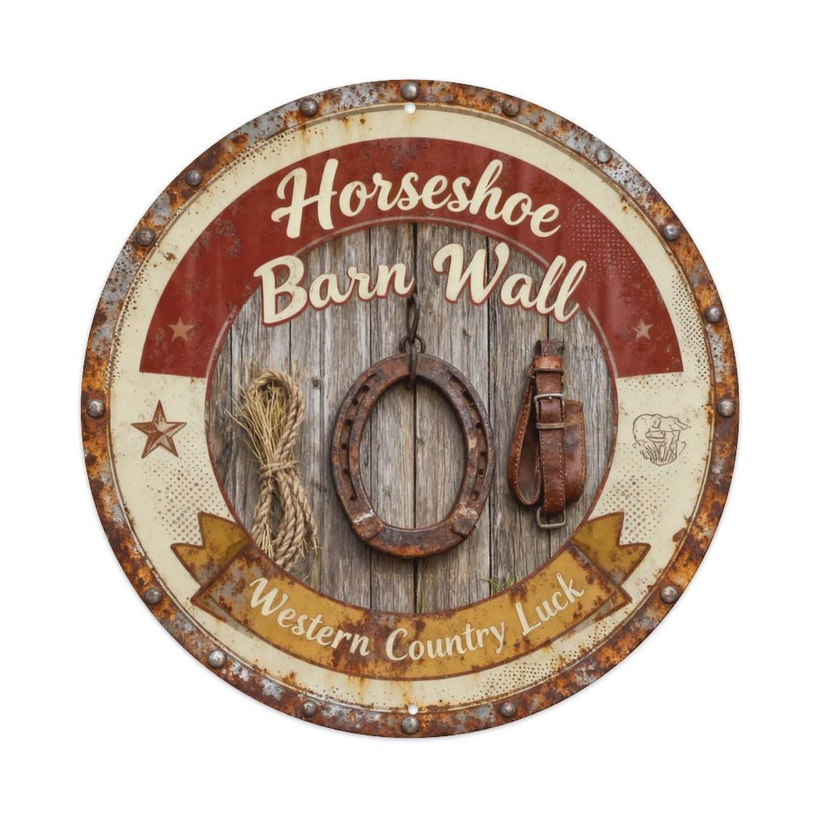 Horseshoe Barn Wall Metal Tin Sign Plaque