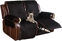 Vista 20 de LUFEIJIASHI Fundas antideslizantes para sofá reclinable de 2 plazas, fundas impermeables para sofá reclinable de 2 asientos, fundas de terciopelo