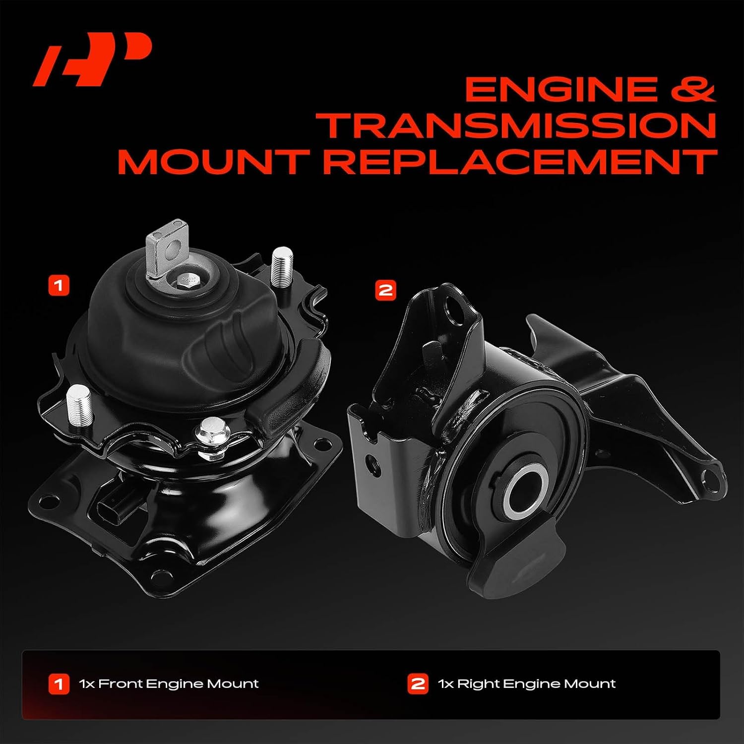 A-Premium Front and Right Engine Motor Mount Kit Compatible with Honda Odyssey EX-L/Touring 2008-2010 i-VTEC 3.5L, 2011-2016 3.5L, Set of 2