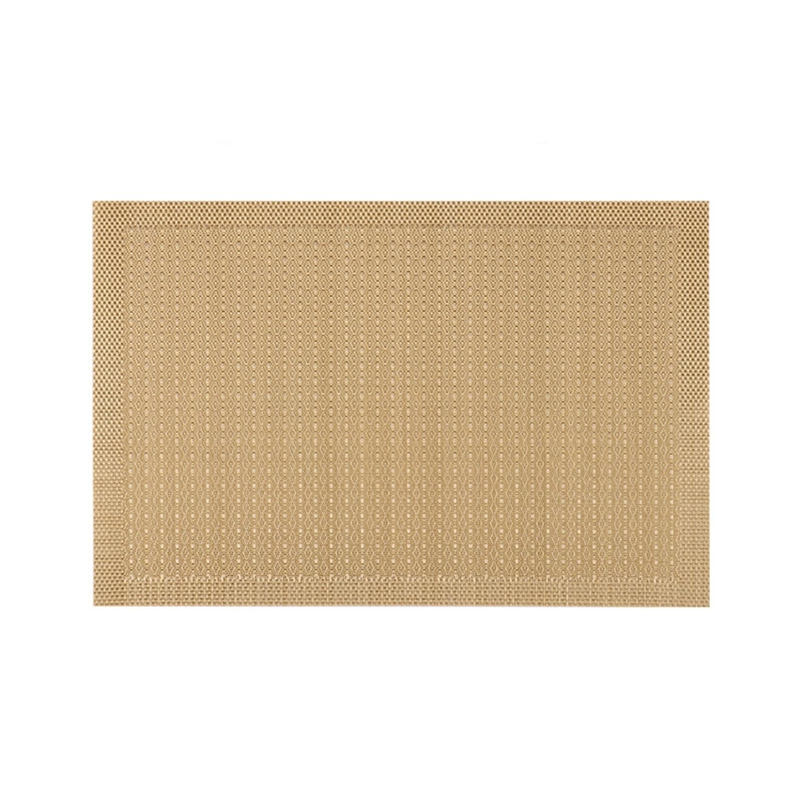 Set de table tissé doré anti-rayure | Paire de napperons de cuisine rectangulaires 45x30