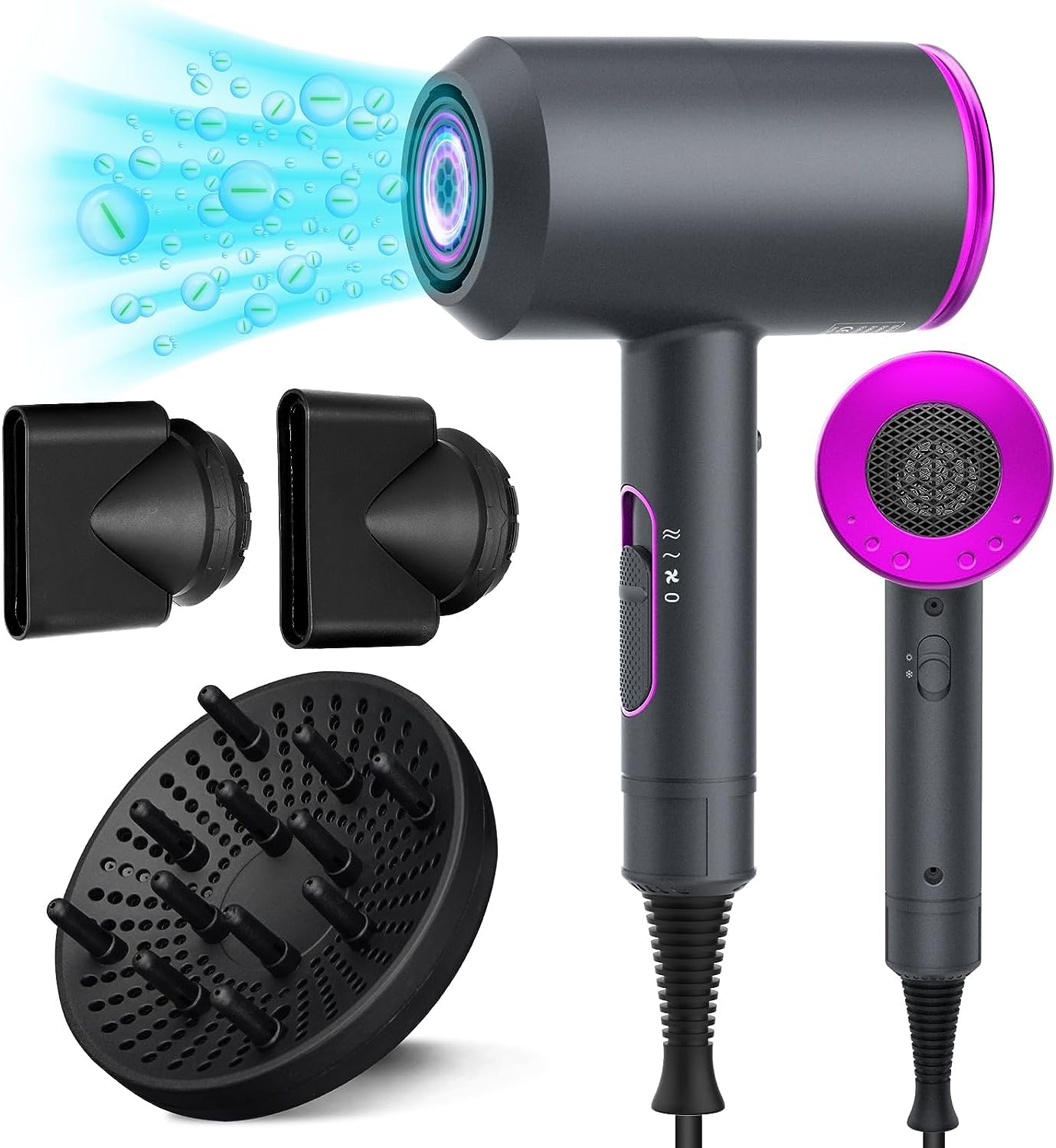 MAKINGTEC Professional Hair Dryer, 2000W Powerful Ionic Hairdryer with Diffuser Blow Dryer with 2 Speeds, 3 Heating and Cool Button