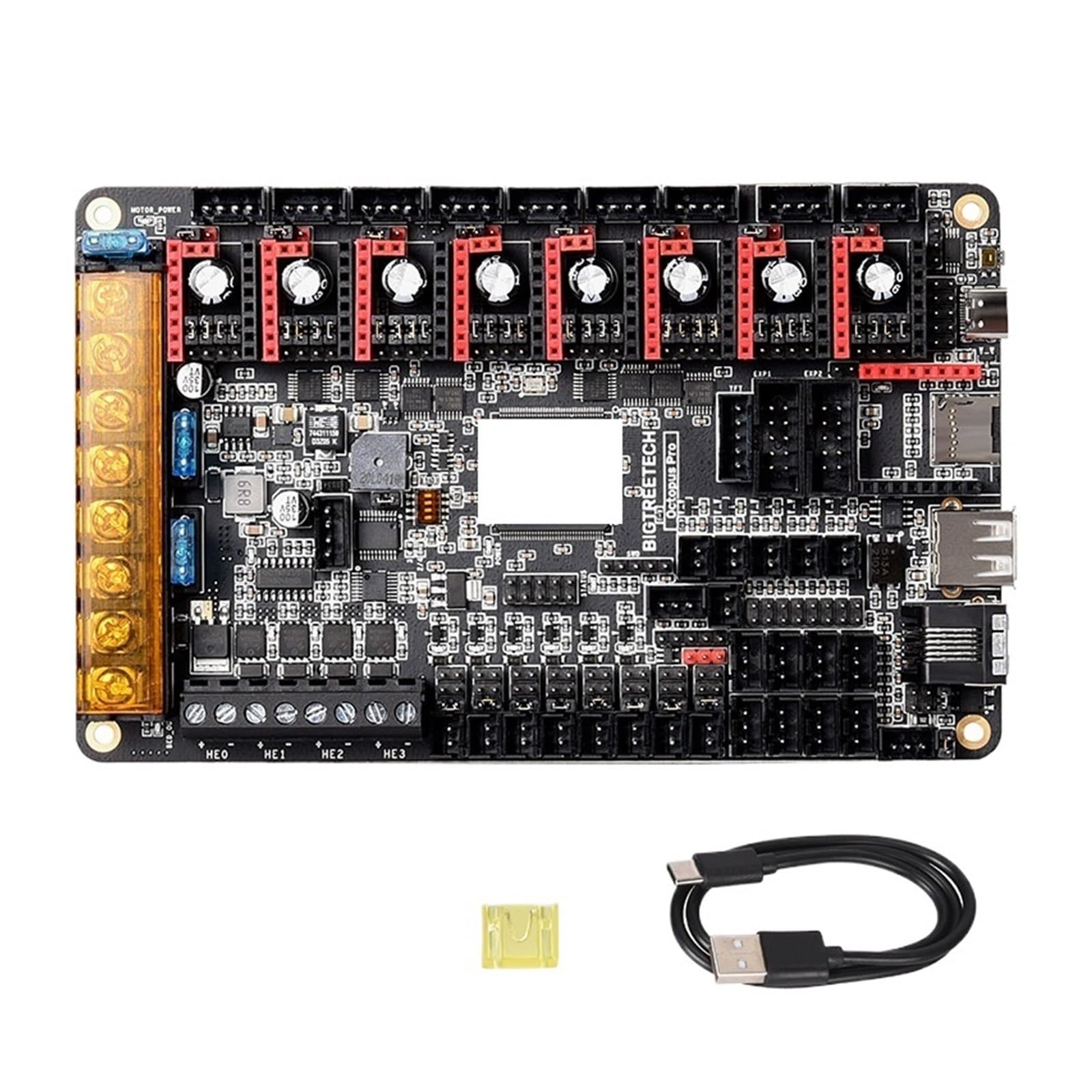 Support De Carte Mère D'imprimante 3D Octopus Pro, Compatible Avec BIGTREETECH,(Octopus Pro F446,With TMC2209 x8)