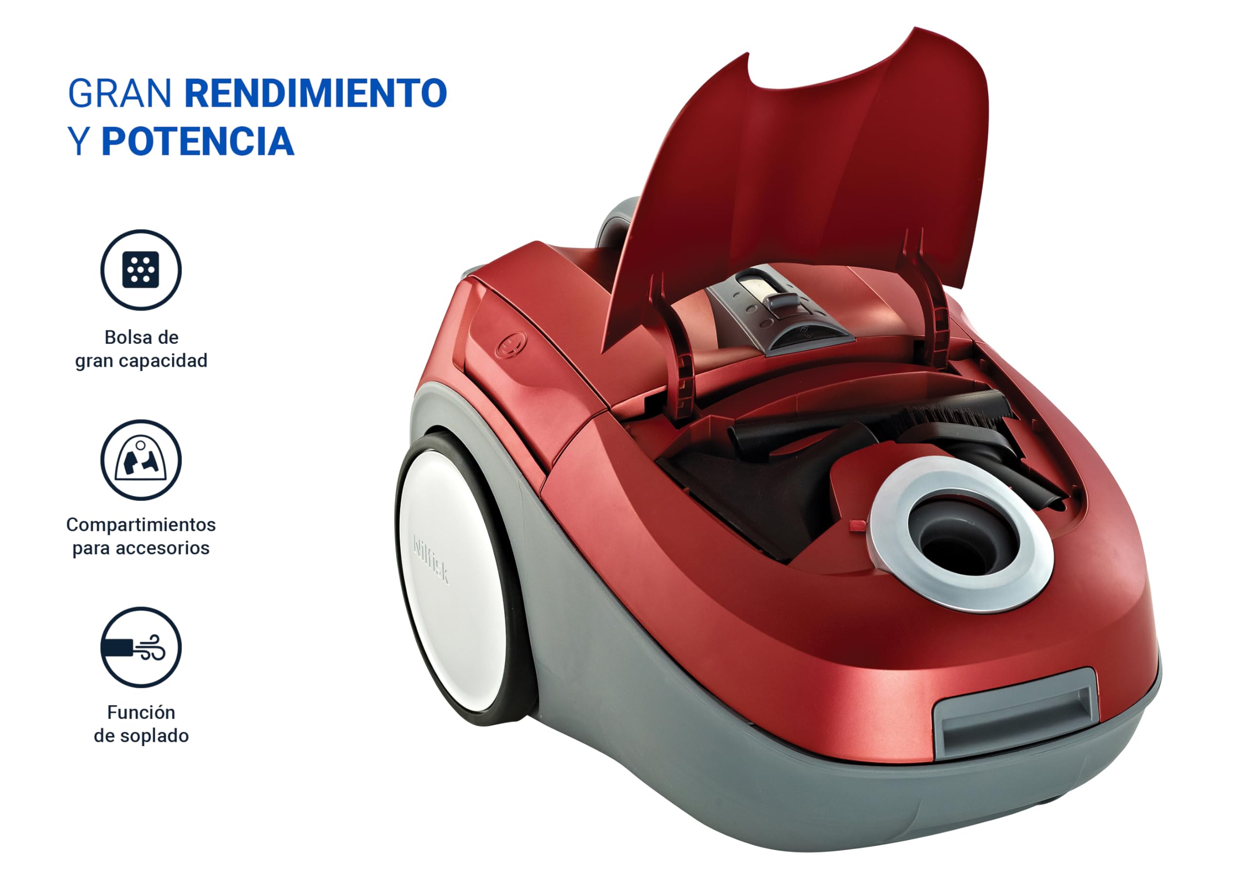 Nilfisk Aspiradora Bravo para Suelos y Alfombras - Aspirador de Gran Capacidad - Elimina Pelos de Mascotas y Polvo (SR10P07A)