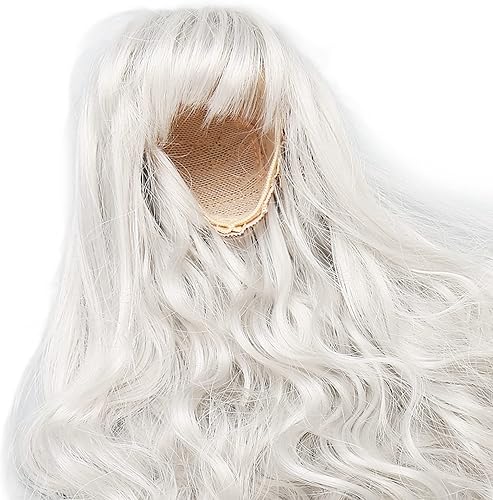 Miniatura 8 de Peluca de muñeca articulada, peluca de muñeca de 16, decoración de larga duración, resistente al calor, para vestir muñecas (gris plateado)