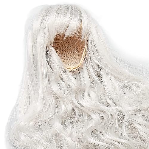 Miniatura 9 de Peluca de muñeca de 16 resistente al calor, peluca de muñeca articulada cortable suave al tacto para vestir muñecas (gris plateado)