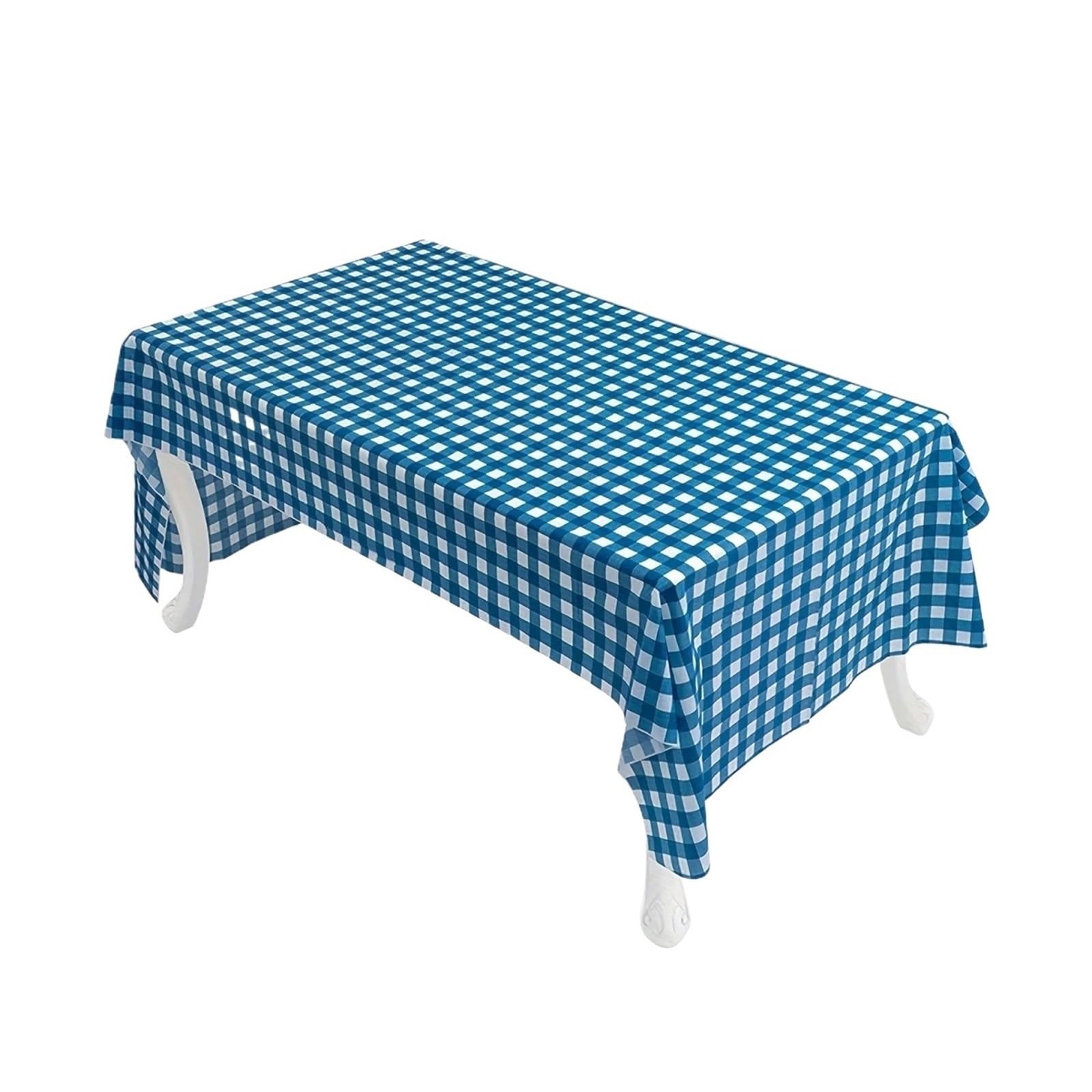 ZNJAMN 10PCS Rectangle Lattice Design Waterproof Party Tablecloth for Birthday Restaurant Wedding Decoration for Party,Picnic(Blue)
