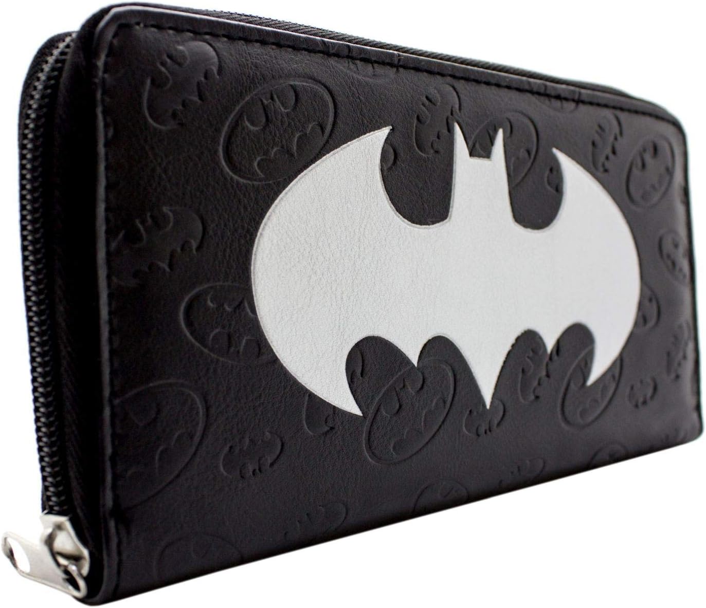 DC Batman Embossed Bat Print Black Coin & Card Clutch Purse