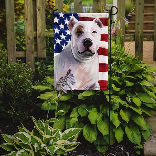 Miniatura 2 de Caroline's Treasures CK6470GF Bully Kutta Dog - Bandera estadounidense para jardín, tamaño de jardín, multicolor