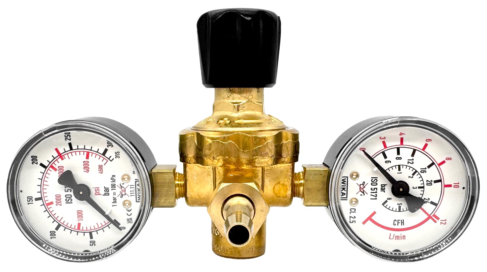 Druckminderer Schutzgas-Einwegflaschen 2 Manometer 1/4" Abgang (Druckregler, Schutzgasregler)