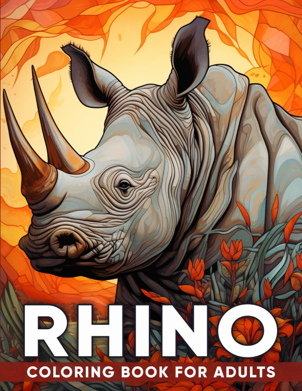 Rhino Coloring Book for Adults: An Adult Coloring Book with 50 Majestic Rhino Designs for Relaxation, Stress Relief, and Wildlife Wonder