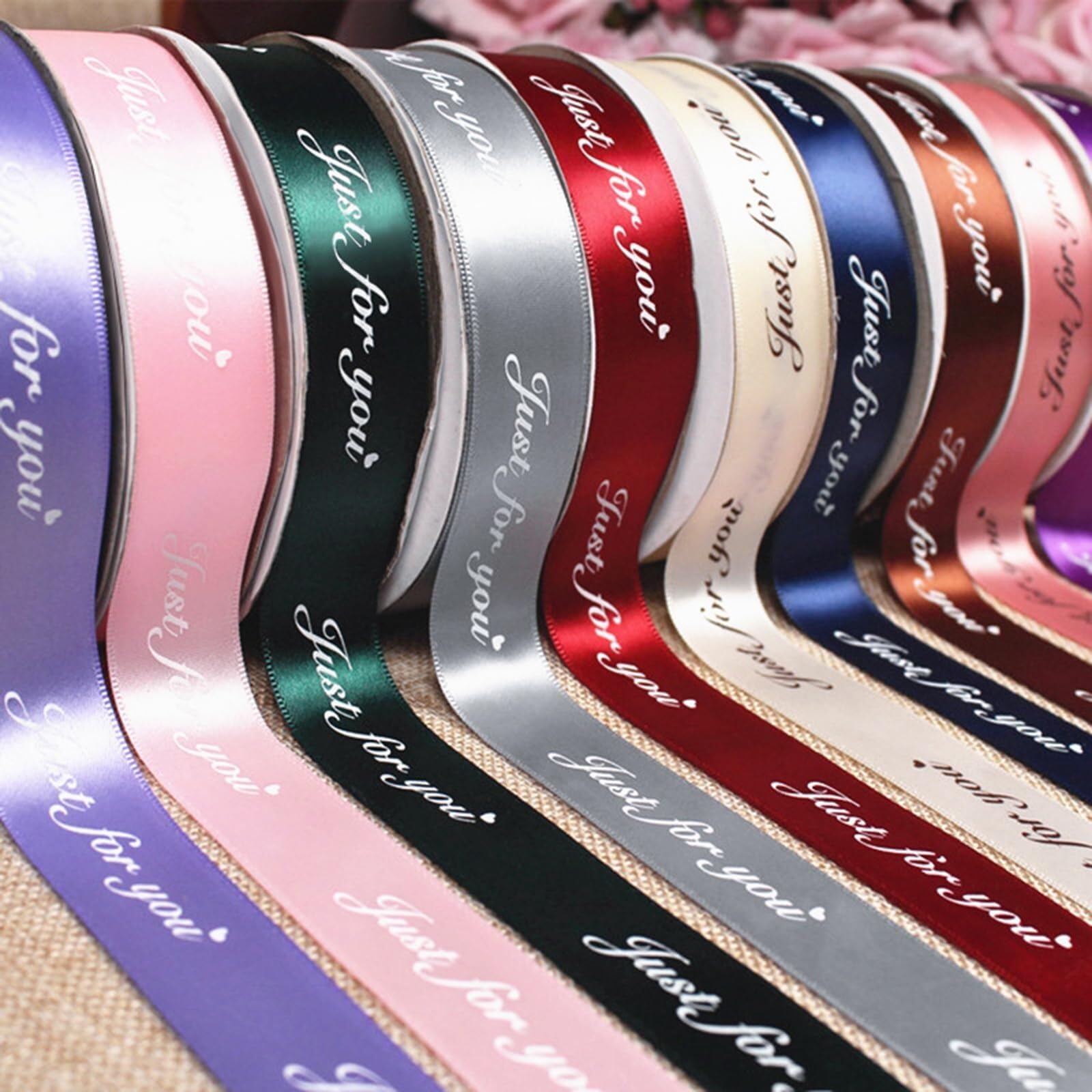 Benutzerdefiniertes Band Mit Text Oder Logo, 196 Farben Bedrucktes Band For Hochzeiten, Gastgeschenke Und Geburtstage, 100 Yard Personalisiertes Band(25mm Ribbon)