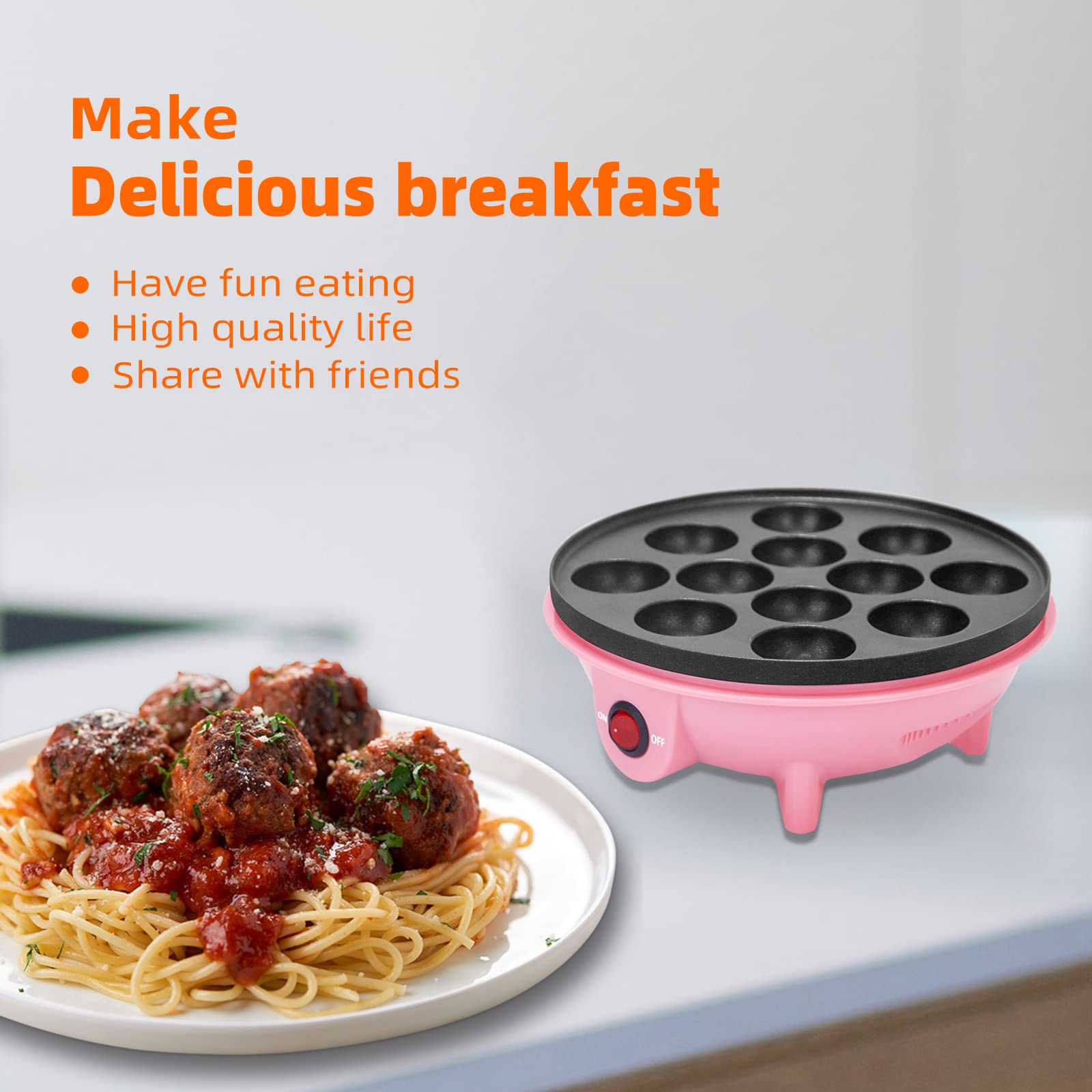 Machine à Takoyaki Électrique 18 Trous 750W - Revêtement Anti-Adhésif - Pour Boulettes Japonaises - 220-240V