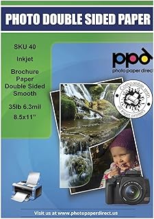 PPD 100 Sheets Inkjet Matte Brochure and Presentation Paper 8.5x11 35lbs 130gsm High Resolution Double Sided Instant Dry a...