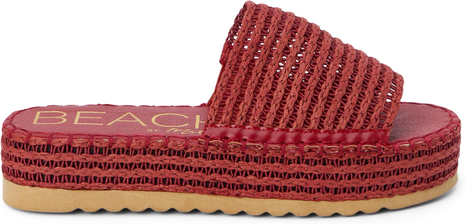 BEACH by Matisse Womens Del Mar Platform Slide Casual Sandals Casual Low Heel 1-2" - Red - Image 6