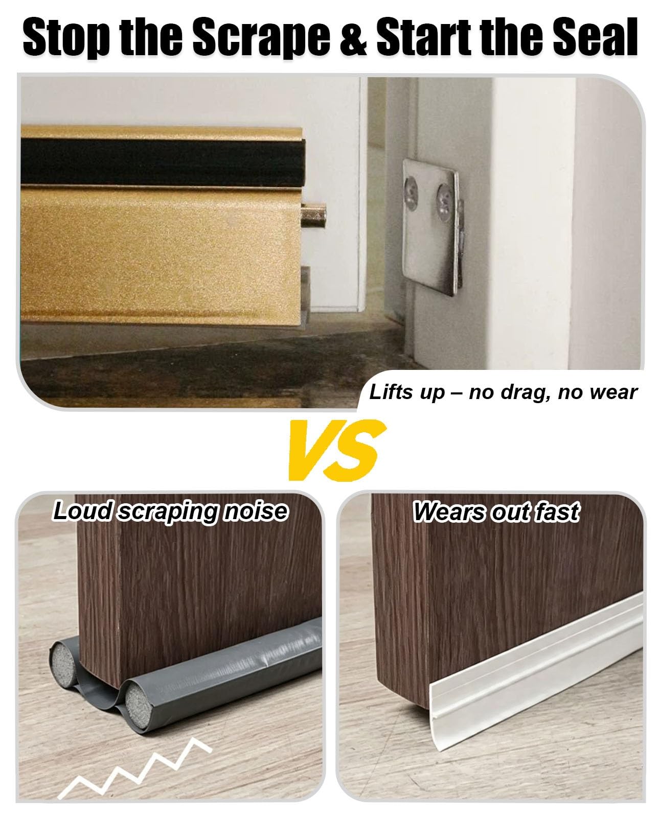 Vibeo Bas de Porte Automatique Bouchon de Porte Étroit Montage en Surface