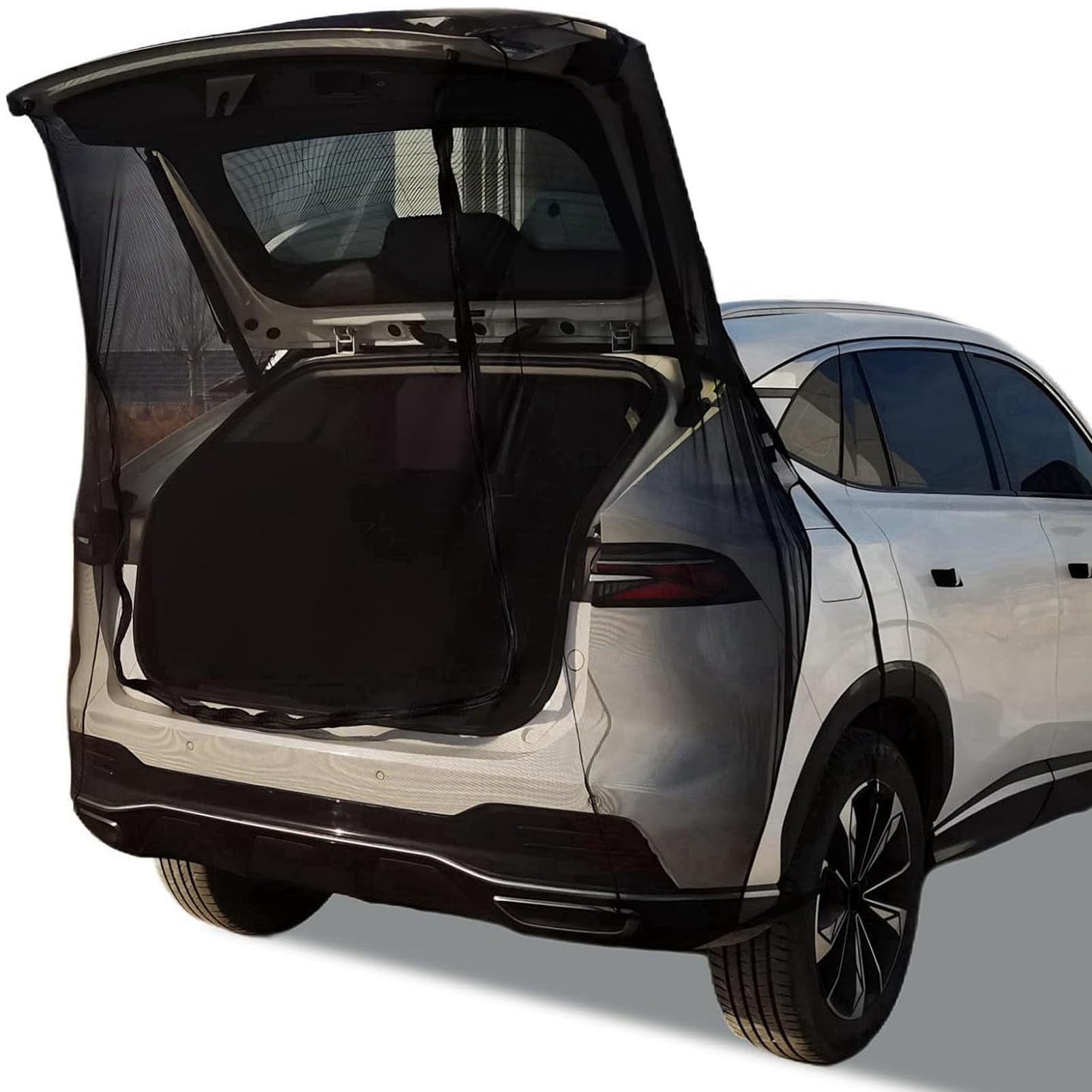 Auto-Heckklappen-Mesh-Bildschirm, atmungsaktives Lüftungsnetz für Outdoor-Camping, Fahren, 160 x 195 cm