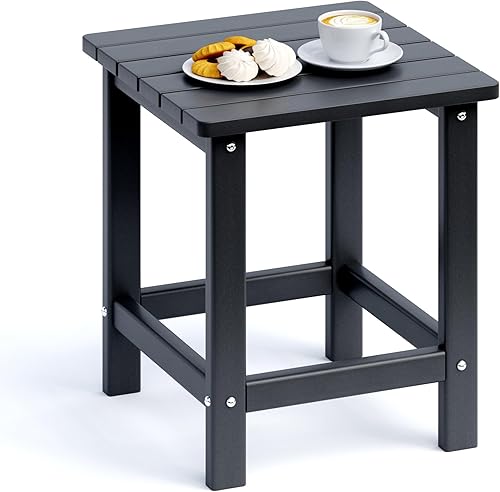 UDPATIO Mesa auxiliar para exteriores para patio, mesa Adirondack cuadrada XL para piscina, mesa de patio compuesta, mesas auxiliares de polietileno