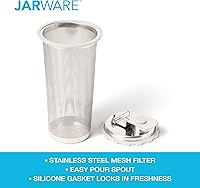 Vista 7 de Jarware tapa para infusor de café de infusión fría y té para tarros de albañil de boca ancha, negro