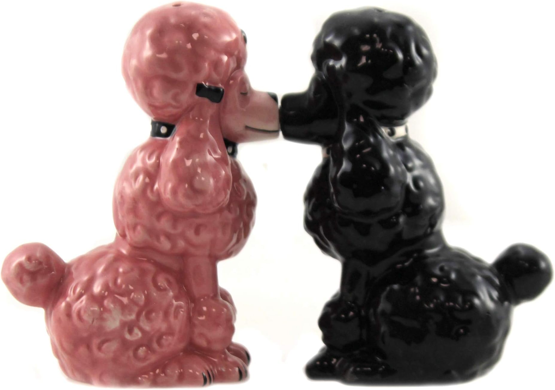 Kissing Poodles Dogs Magnetic Ceramic Salt and Pepper Shakers Set Kitchen Home Decor