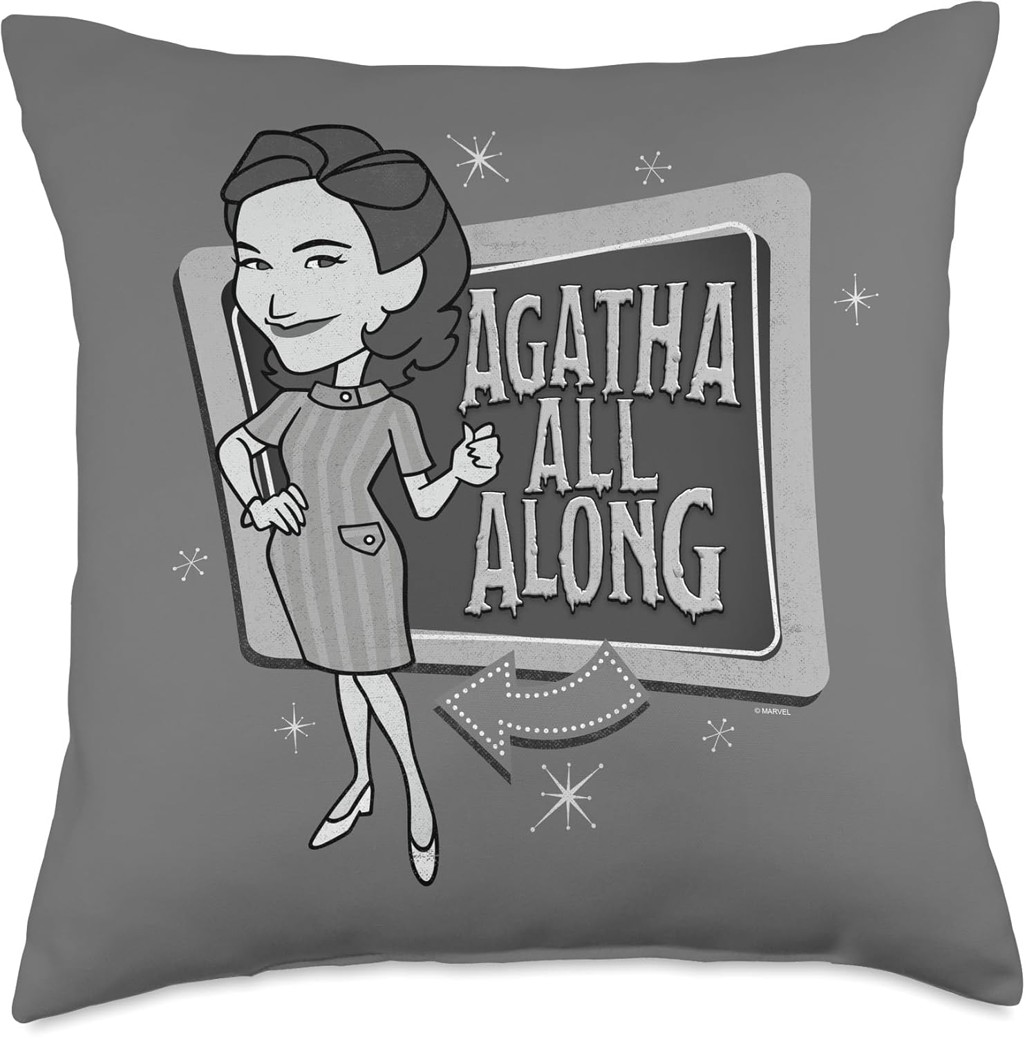 Marvel WandaVision Agnes Harkness Agatha All Along Throw Pillow