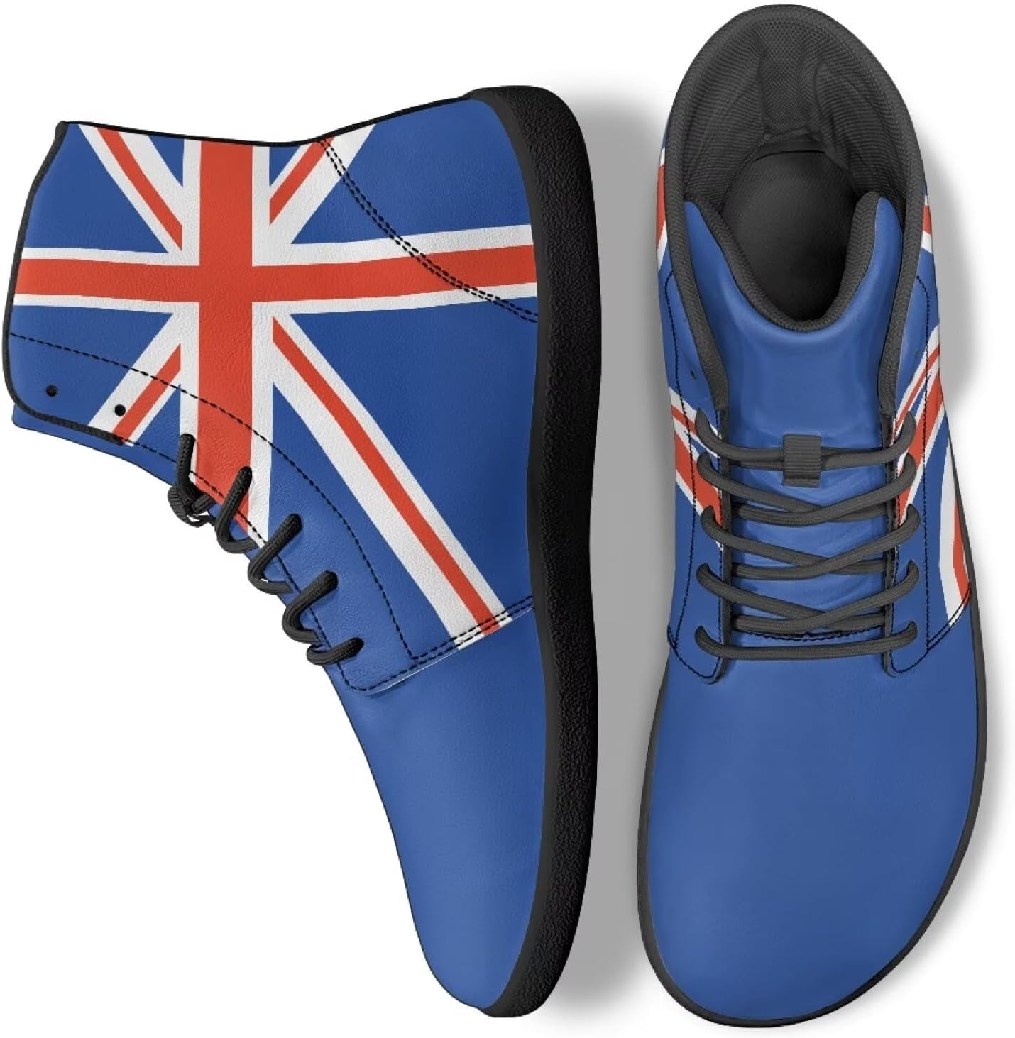 Women Men Running Shoes High Top Barefoot Sneakers Leather