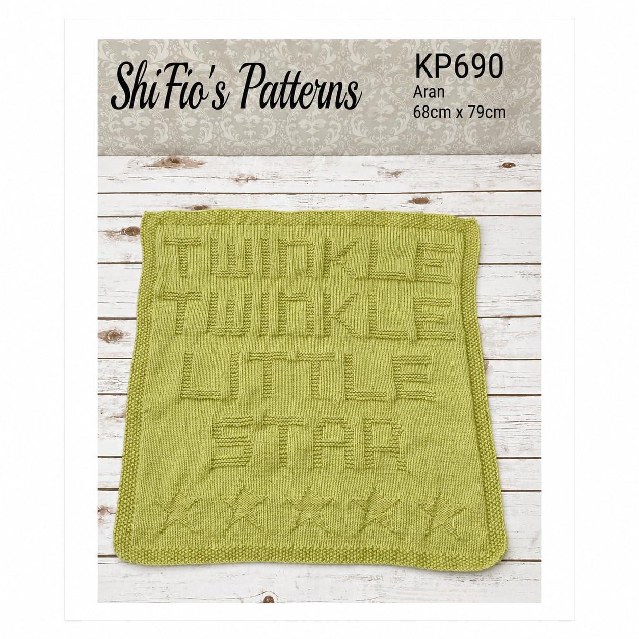 Knitting Pattern for Babies Blanket, Instructions for " Twinkle, Twinkle, Little Star" Knitted Blanket, Craft, Book, KP690