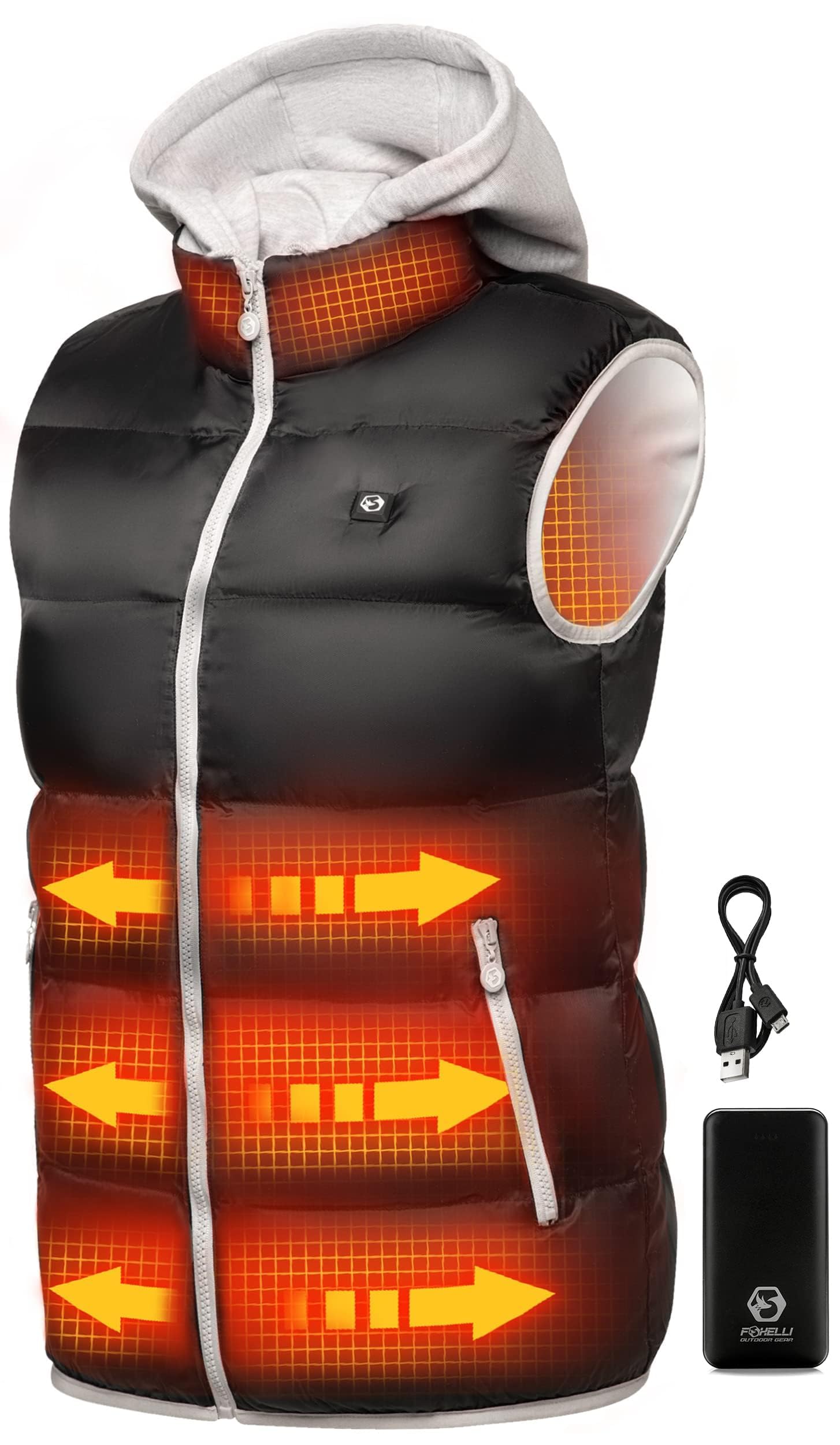 Foxelli Women’s Lightweight Puffer Heated Vest with Battery Pack