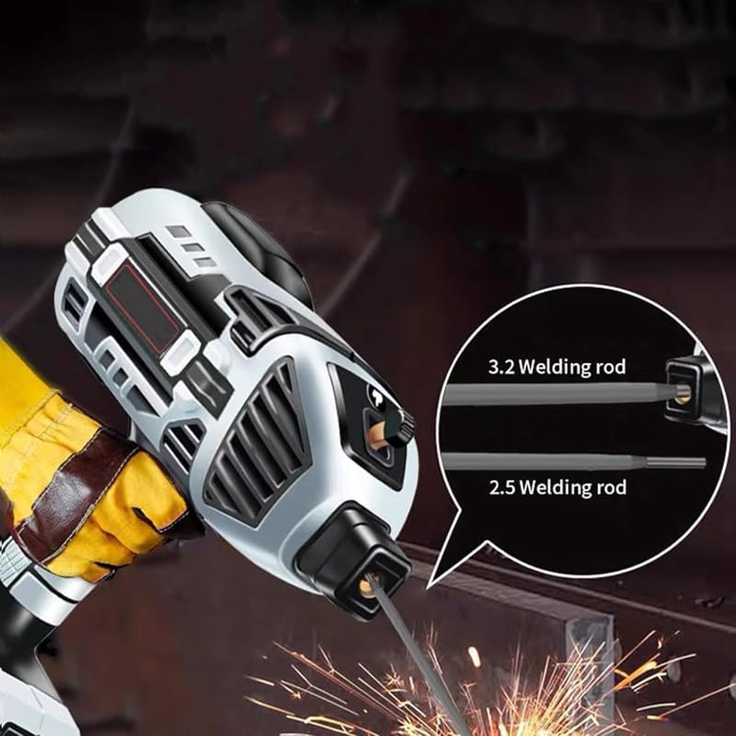 Portable Welder, Hand Held Welder Machine, Handheld Arc Machine with Toolbox, Electric Welding Kit with Efficient Cooling and 5 Variable Current Adjustment,Grey