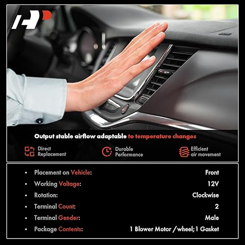 Miniatura 3 de A-Premium Conjunto de motor del ventilador de calentador HVAC compatible con vehículos Ford  Ranger 1995-1997, camioneta de cabina