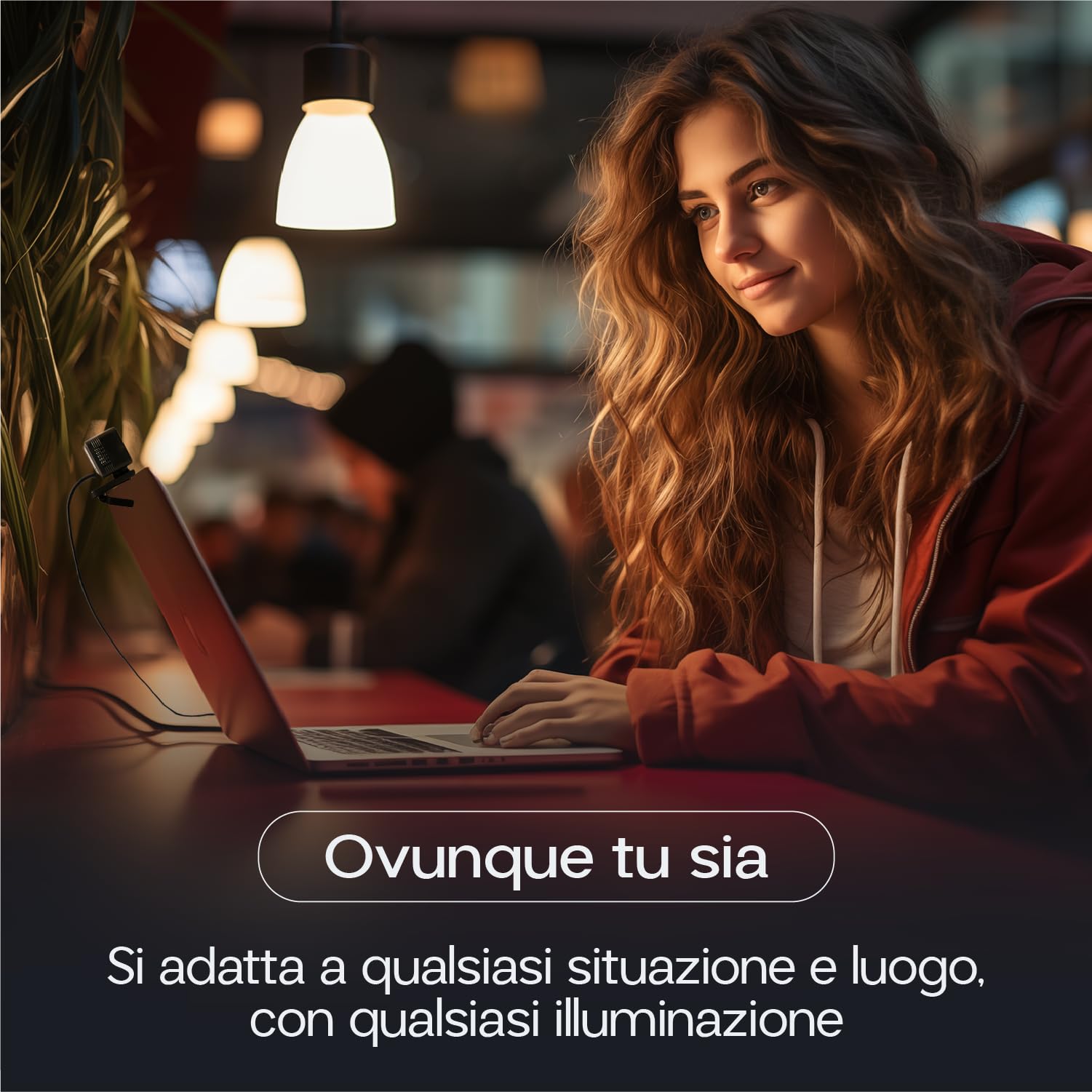 Laia - Webcam PC Pro FHD, European company, per videoconferenze da remoto di alta qualità Full HD 1080P, facile connessione USB-C, autofocus, ideale per riunioni da remoto e telelavoro
