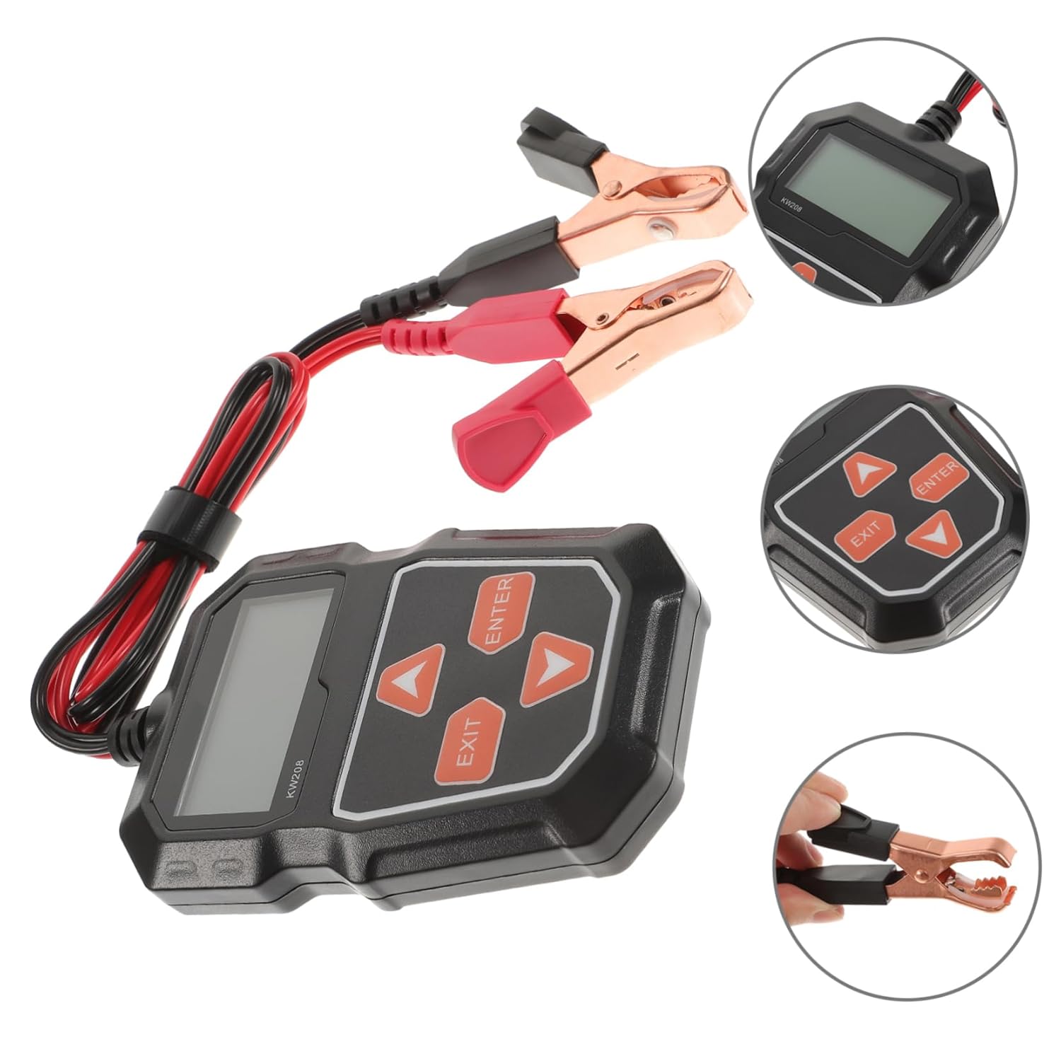 12V Automotive Battery Tester 2.4-Inch LCD Screen Universal Car Battery Diagnostic Tool for Gasoline and Hybrid Vehicles