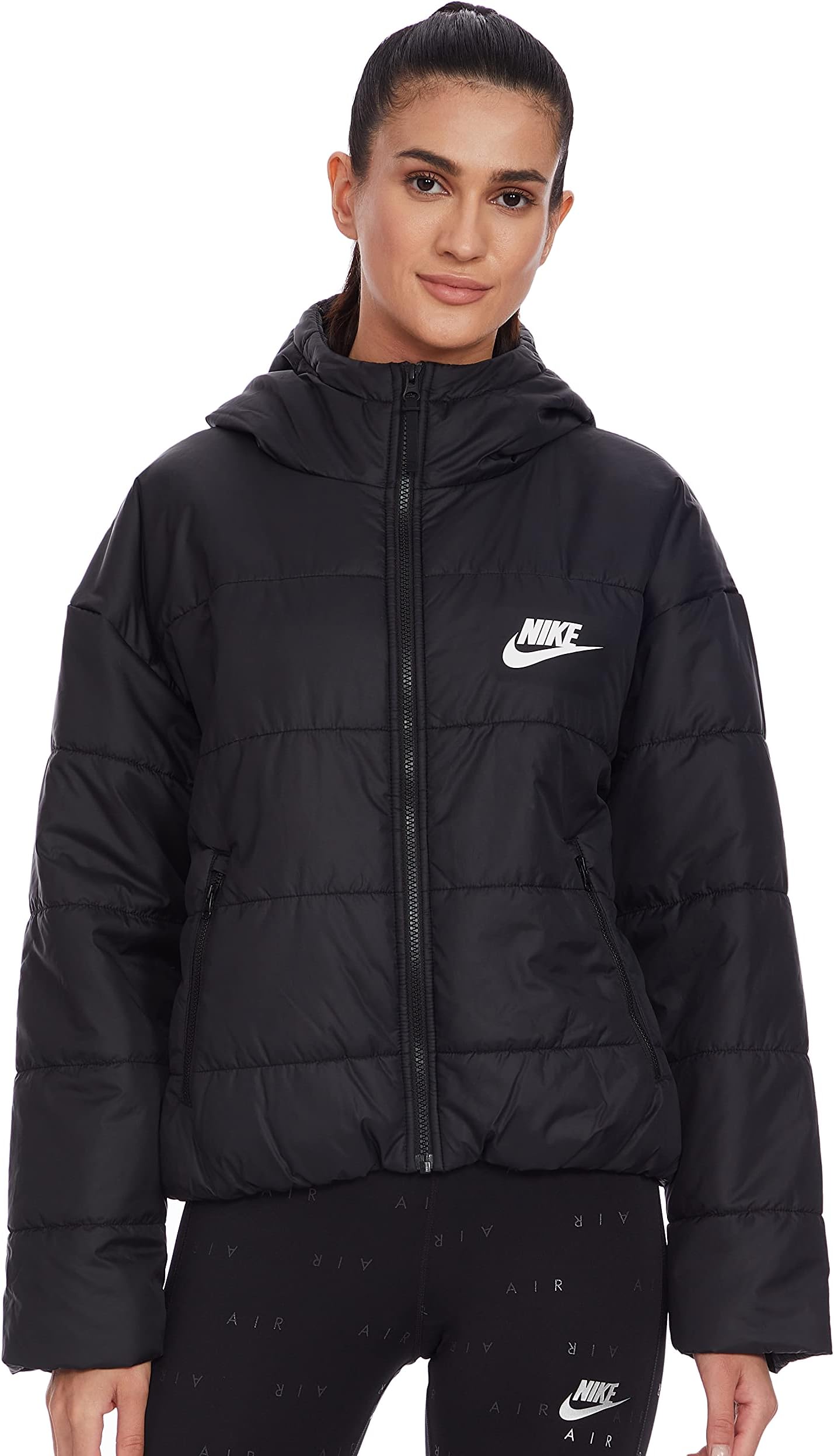 Nike Womens Polyester Standard Length Hooded Sweatshirt Jacket