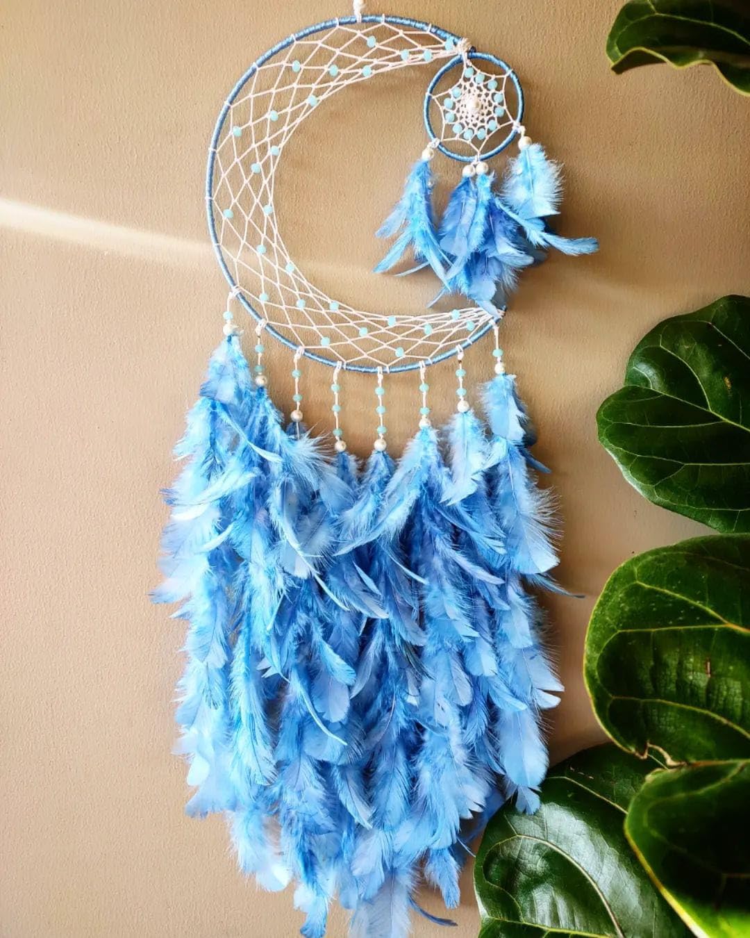 Dream Catcher, Blue Moon, Fabric, Hanging, Bohemian/Spiritual, Wedding Gift