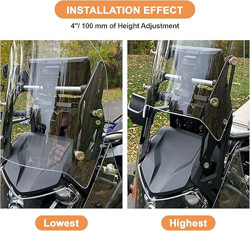 Miniatura 5 de psler - Soporte de parabrisas para motocicleta Tenere 700 XT700Z XTZ 700 T7 T700 T 700 T 700 2019-2024, negro, 3.937 in, ajuste de altura de 4