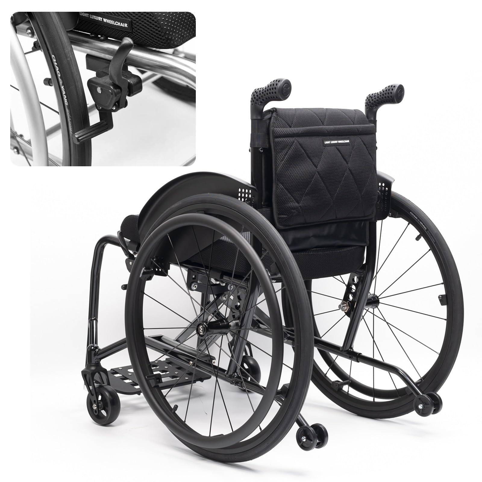Wheelchair Sedia a Rotelle Pieghevole in Alluminio Ultraleggero,Compatto(Seat width 44cm/17.3in)