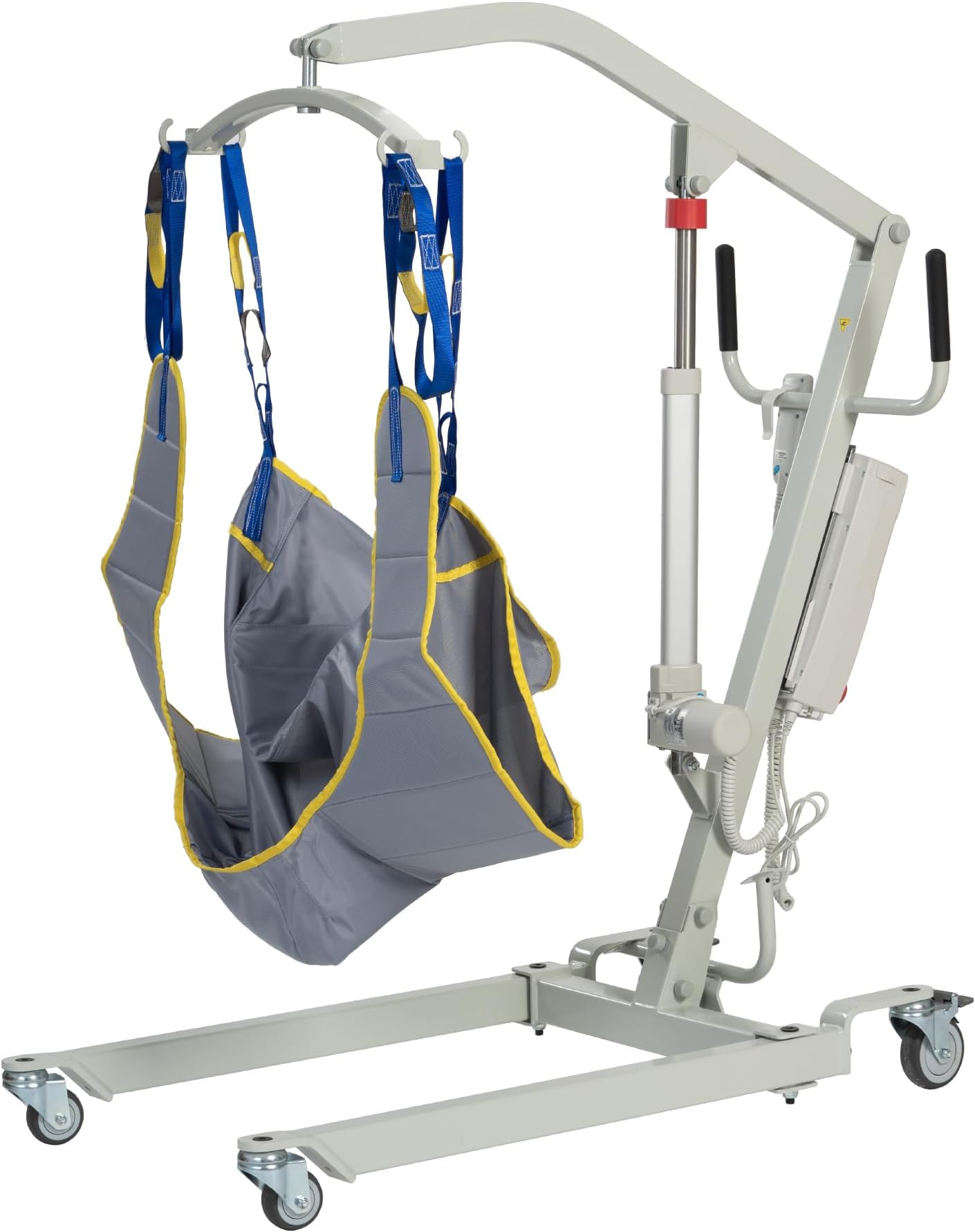 ELENKER Electric Patient Lift, Electric Patient Lift for Home use or car Travel, Battery Powered with Low Base, 400lb Weight Capacity with Medium U-Sling, Adjustable Patient Lift with Sling, Blue.