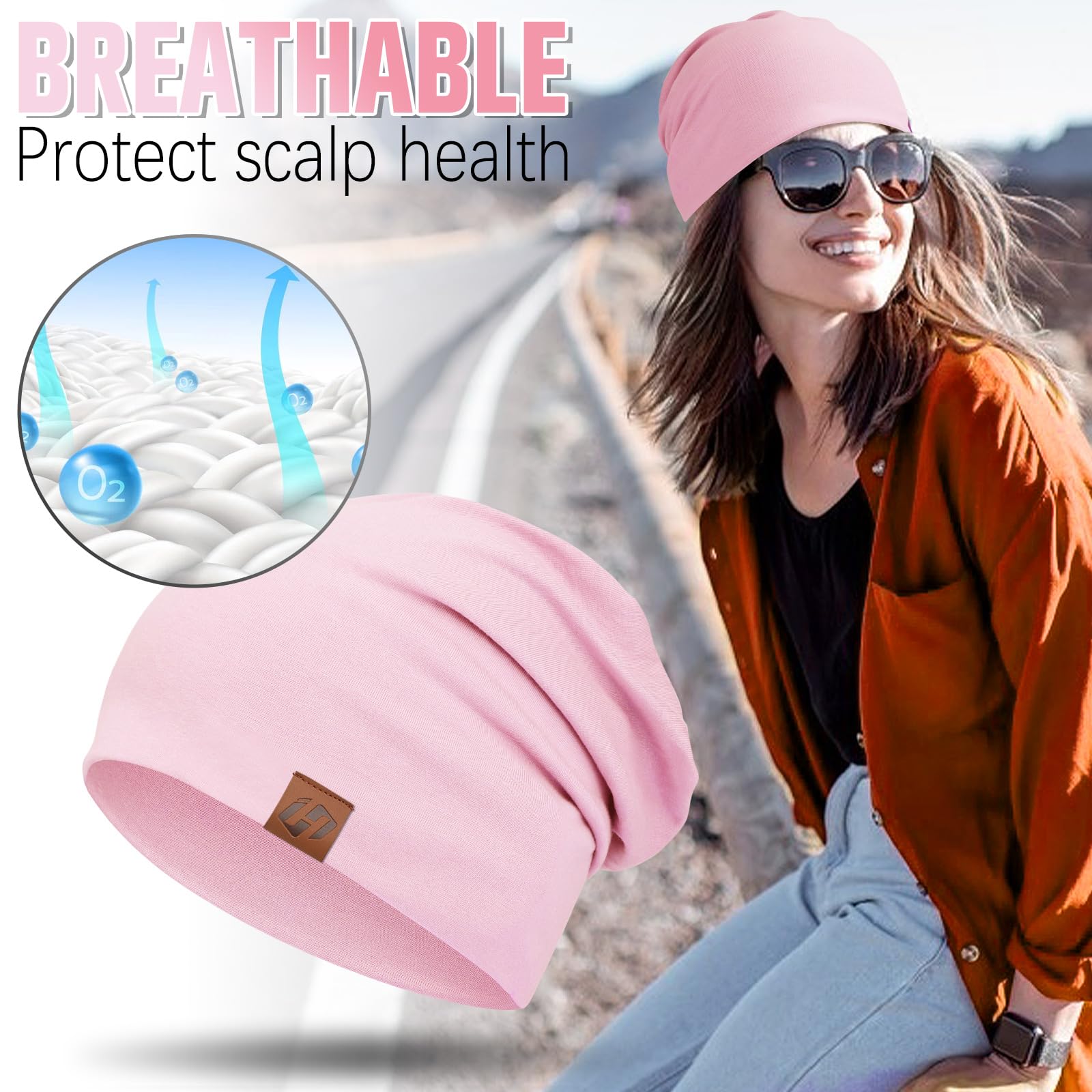 GXCROR - Berretto unisex, in cotone, morbido e sottile, leggero, traspirante, per tutte le stagioni