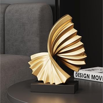 Sculpture Deco, Abstract Art Statue, Decoration Living Room, Bedroom Deco, Modern Apartment Decorative Items Sculptures,Golden F [Energy Class A]