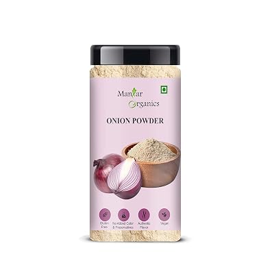 ManHar Organics Dehydrated Onion Powder Jar 120g - Flavorful & Aromatic Powder for Cooking and Seasoning | Natural Flavo