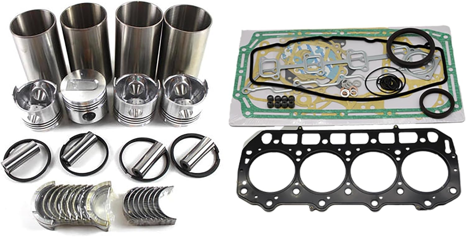 4TNV94 Engine Overhaul Rebuild Kit with 16 Valve Kit Compatible with Yanmar 4TNV94 4TNV94L 4TNV94LE Engine for Doosan for Hyundai Excavator Enginer Piston129906-22080